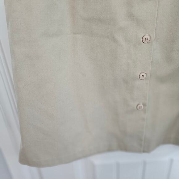 Vintage 80s Koret Skirt Womens Size 10 Tan Midi Preppy Coquette Button Down - Picture 4 of 10